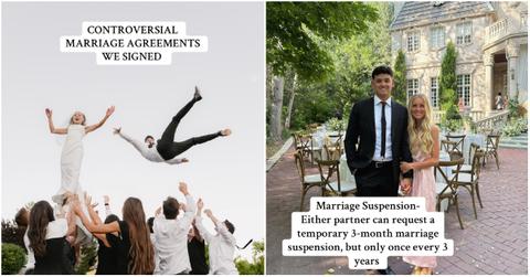 TikToker shares her and her husband's controversial marriage clauses.