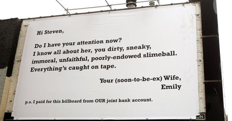 Cheating billboard ad