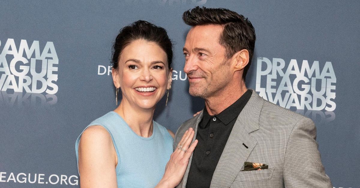 (l-r): Sutton Foster and Hugh Jackman at the Drama League Awards