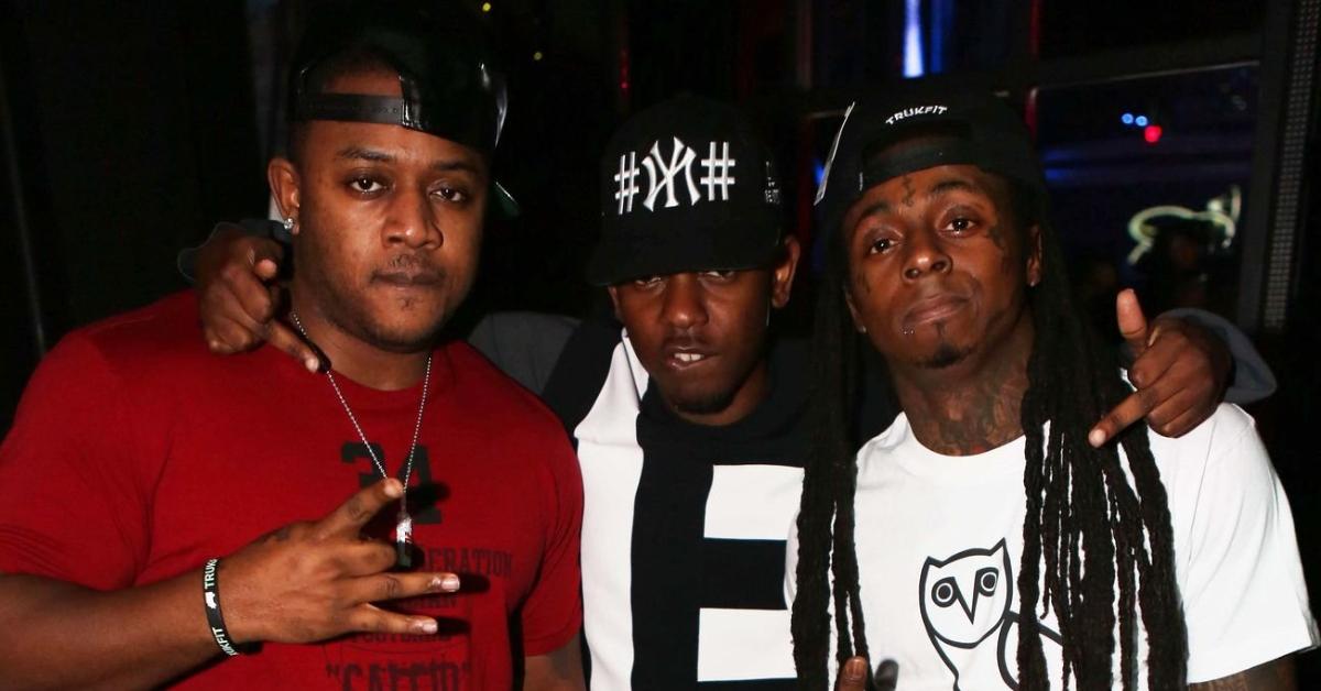 (L-R) Mack Maine, Kendrick Lamar, and Lil Wayne in May 2013.