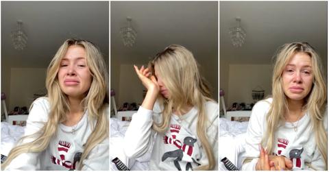 Viral post of mom crying because the internet made fun of her baby's unconventional name.