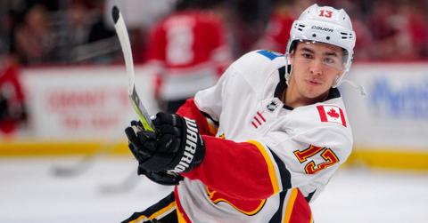 Johnny Gaudreau playing hockey