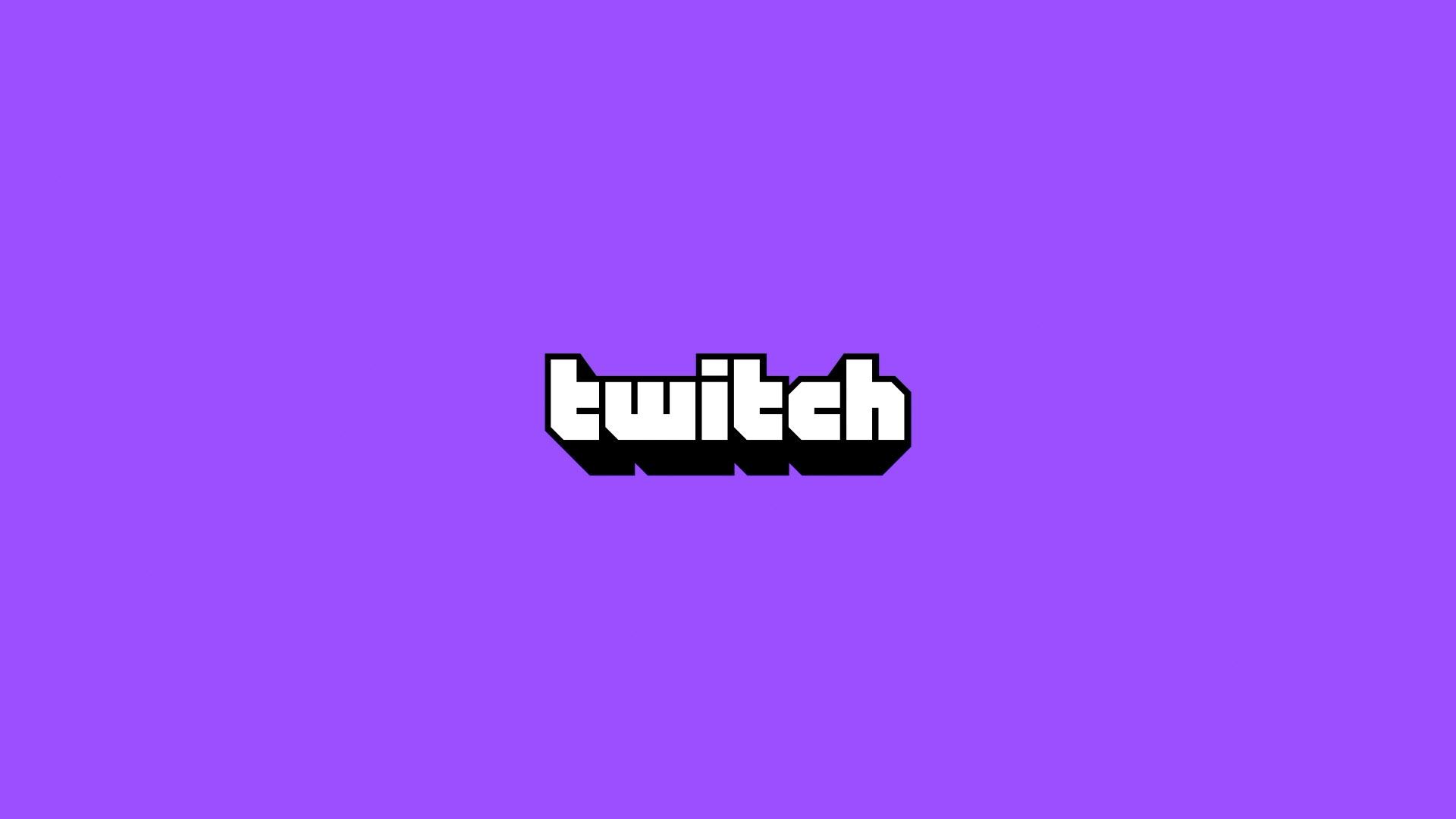 Image of Twitch black and white logo on a purple background.