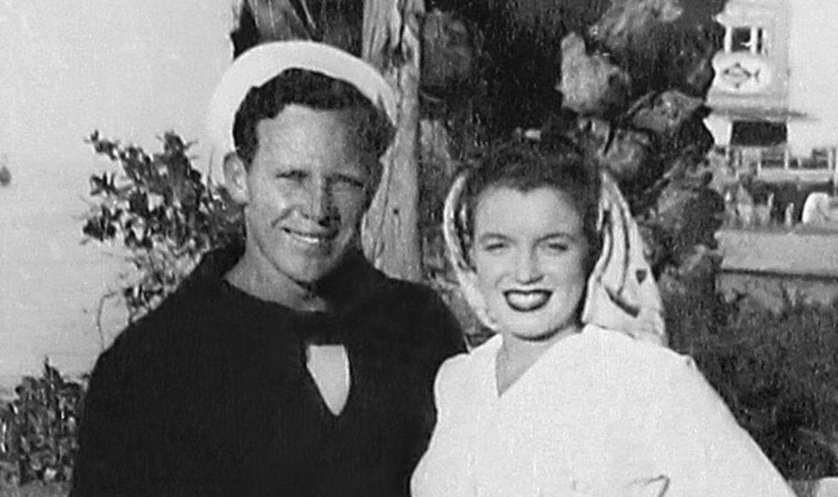 Jim Dougherty and Marilyn Monroe pose together