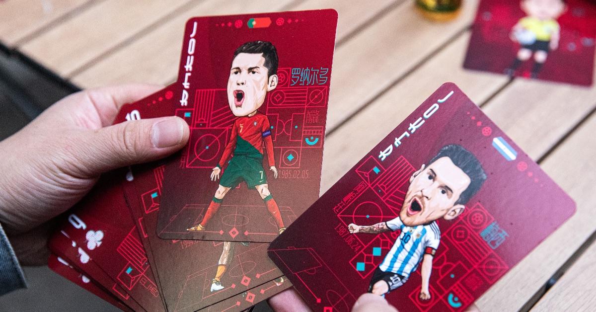 Cristiano Ronaldo trading card at the 2022 World Cup.