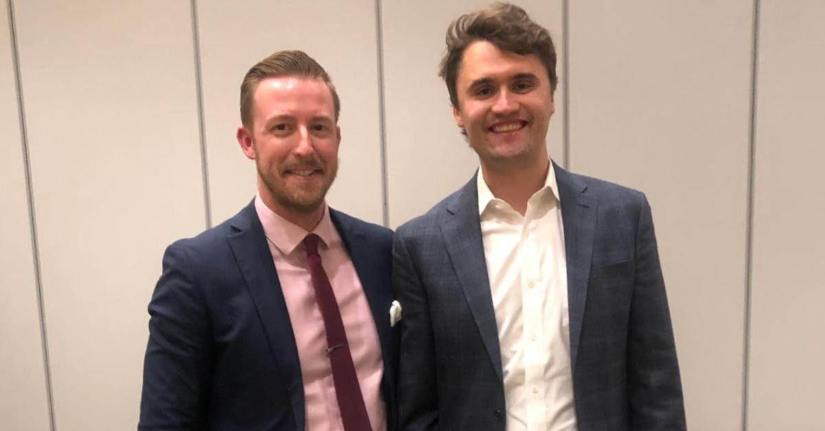 Ryan Walters (L) with Charlie Kirk (R)
