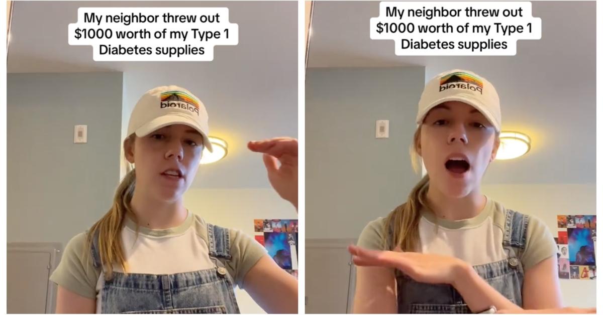 Viral video of woman complaining about how her neighbor threw out her diabetes supplies.