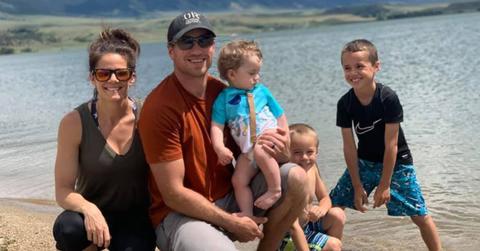 Tara Woodcox with her husband and three sons