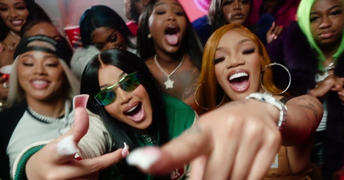 GloRilla and Cardi B smile in music video from "Tomorrow 2"