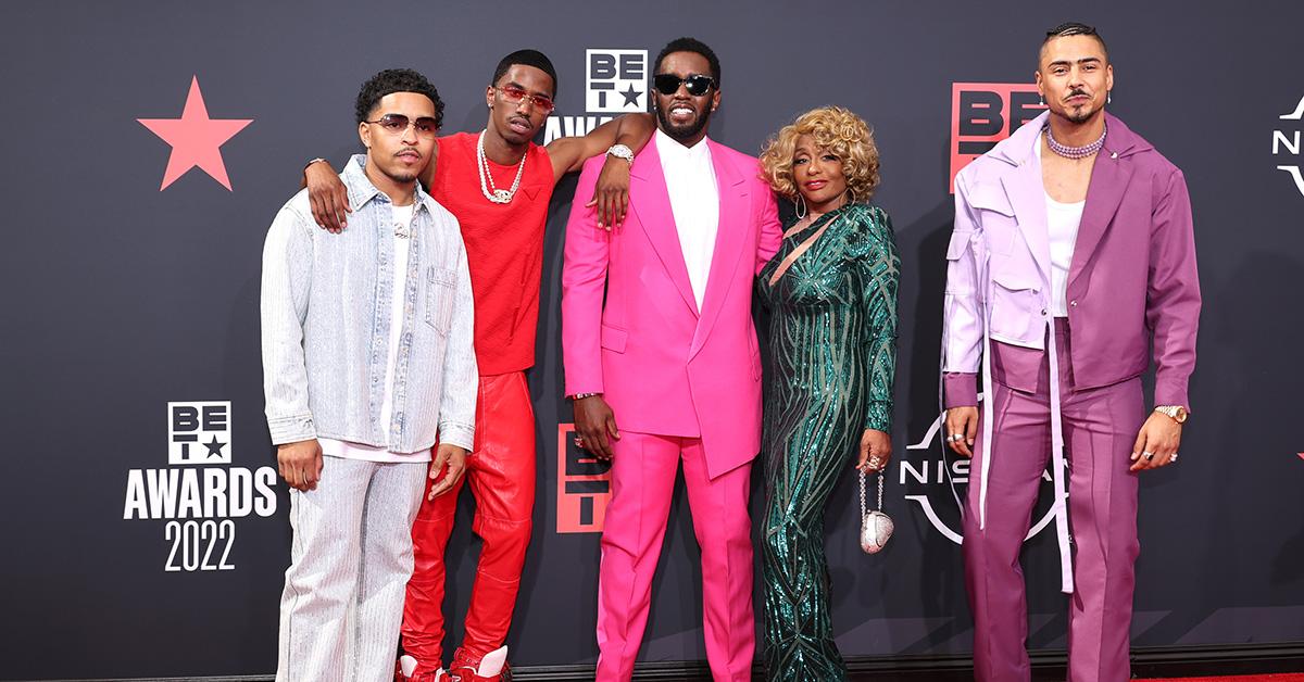 Justin Combs and his family at the BET Awards in 2022. 