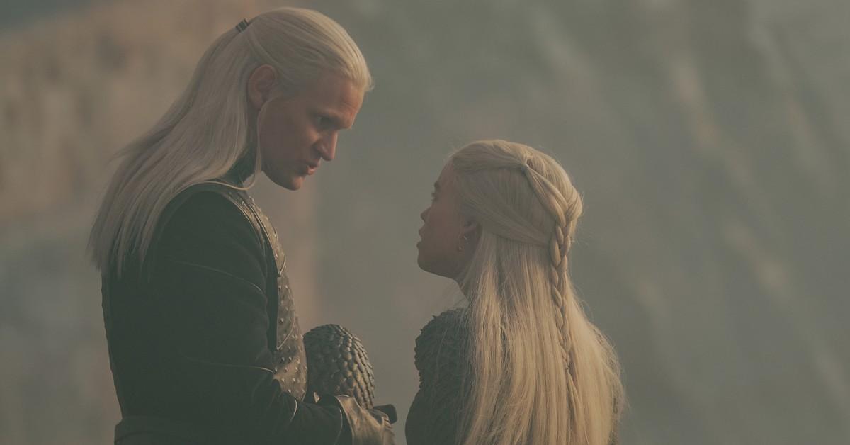 (L-R) Daemon Targaryen (Matt Smith) and Rhaenyra Targaryen (Milly Alcock)