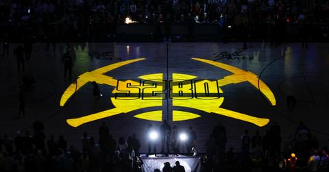The 5280 logo on the court before the game between the Denver Nuggets and the Philadelphia 76ers at Ball Arena on January 27, 2024 in Denver, Colorado