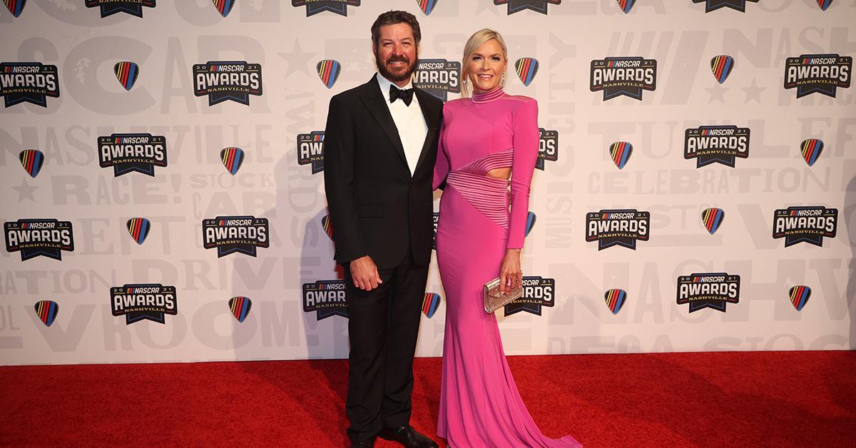 Martin Truex Jr. and Sherry Pollex on the red carpet for the NASCAR Awards. 