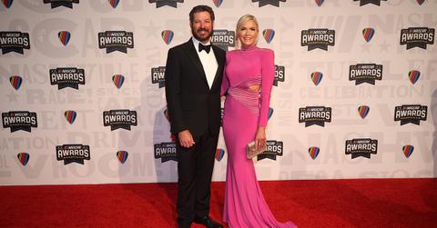 Martin Truex Jr. and Sherry Pollex on the red carpet for the NASCAR Awards.