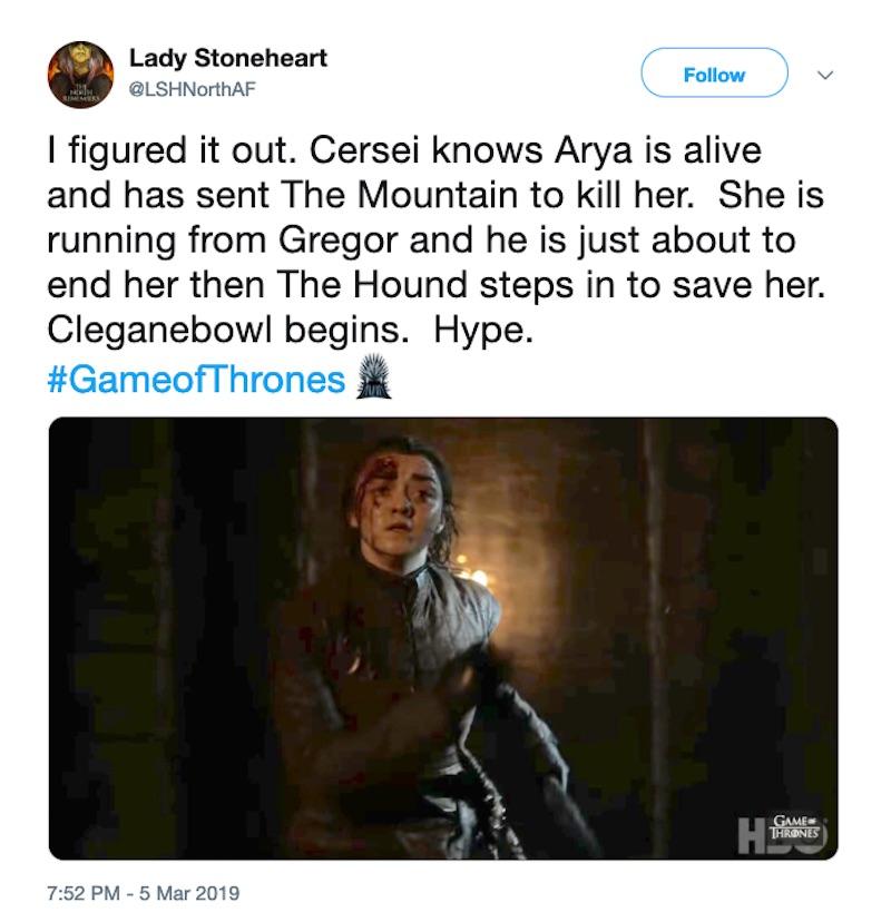 the mountain arya stark