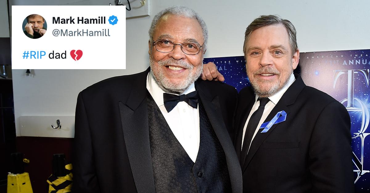 James Earl Jones and Mark Hamill pose for a photo together at the 2017 Tony Awards.