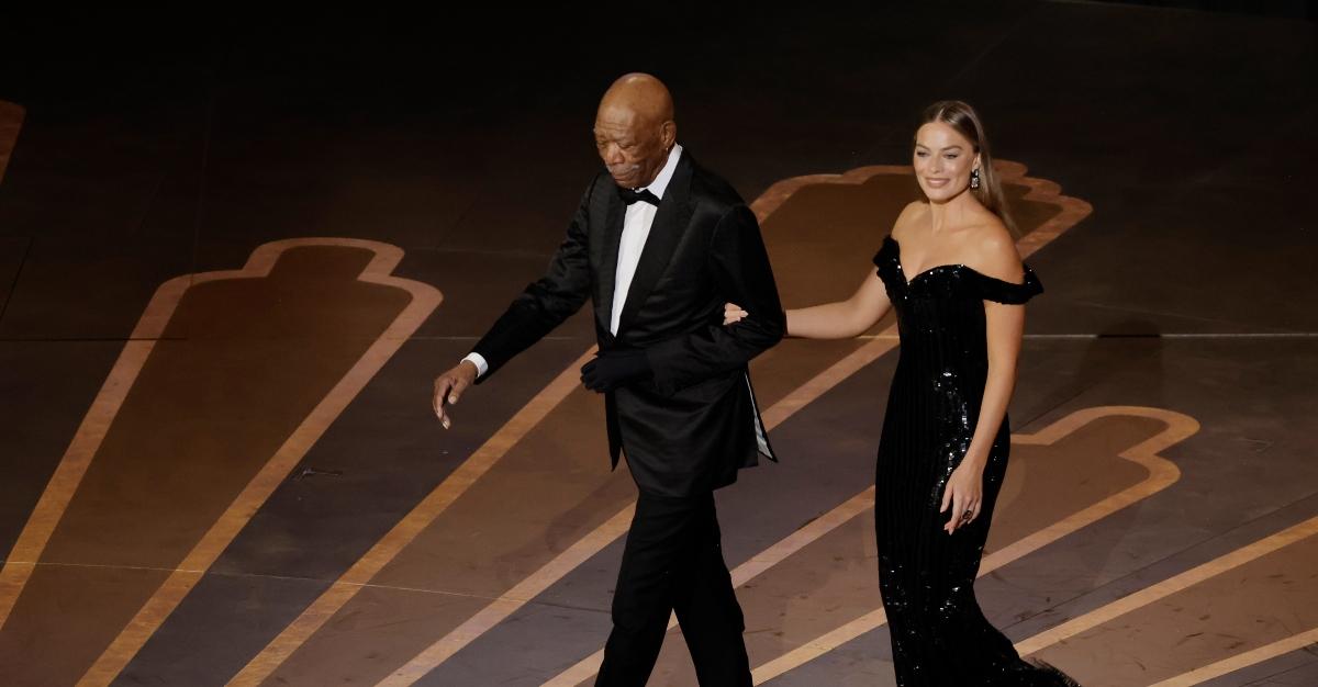 Morgan Freeman and Margot Robbie