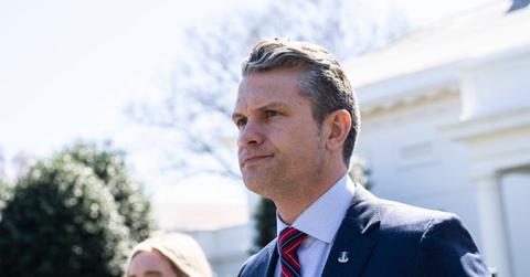 Pete Hegseth outside the White House.