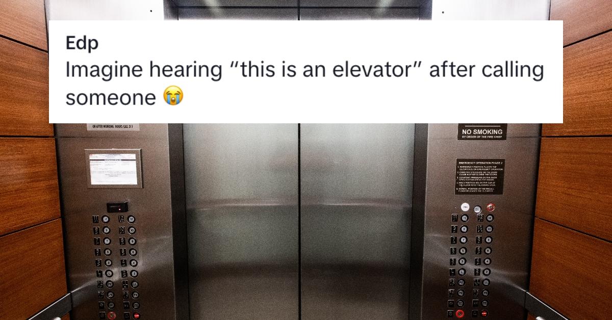 An elevator and comment about a man calling an elevator instead of the Department of Education