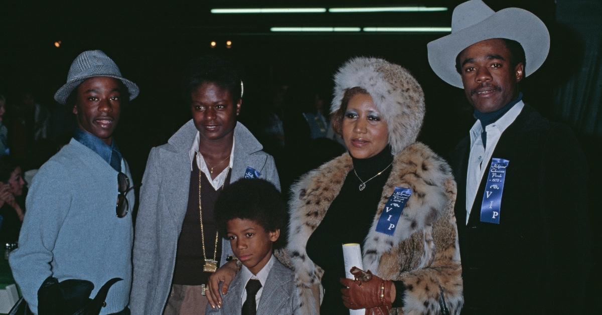 Aretha Franklin, her husband Glynn Turman, son Kelcalf Cunningham and her stepchildren.