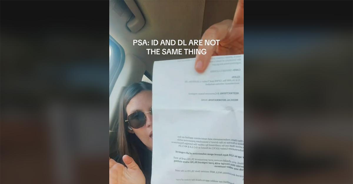 Viral post about woman who confused her state ID for her driver's license.