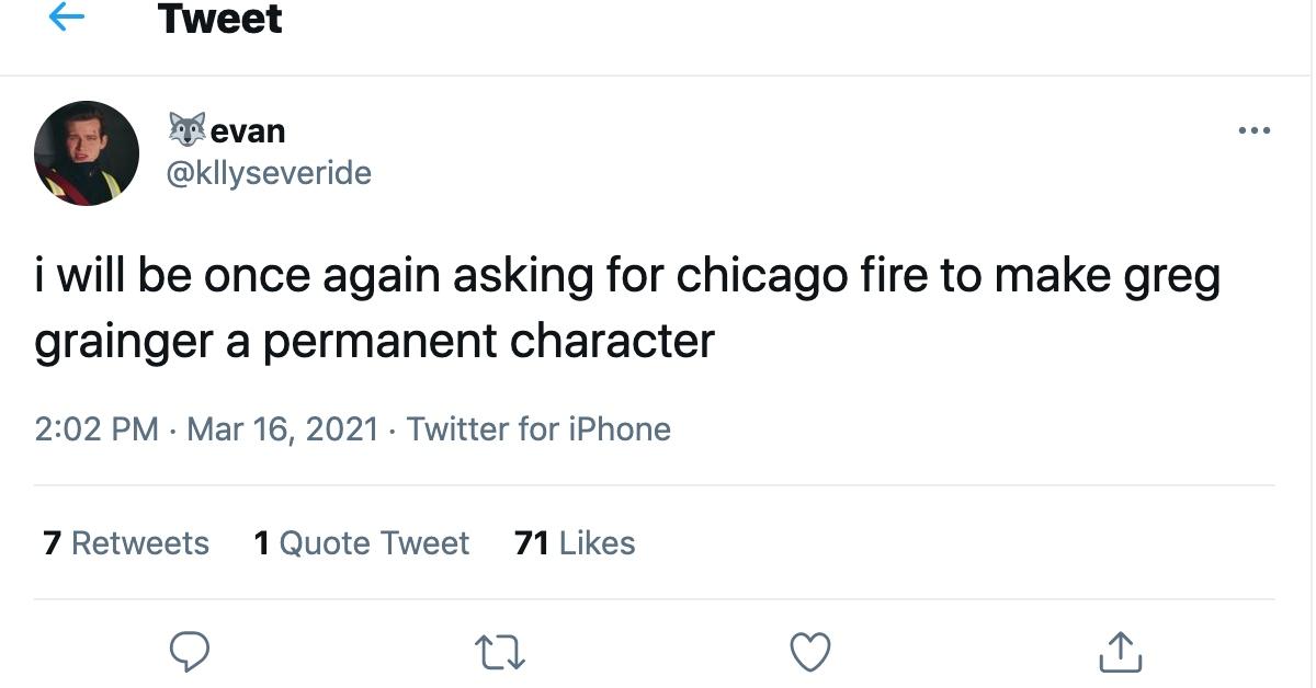 who plays grainger on chicago fire