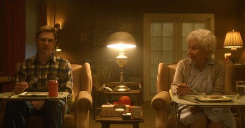 Evan Peters as Jeffrey Dahmer and Michael Learned as Catherine Dahmer in 'Dahmer – Monster: The Jeffrey Dahmer Story.'