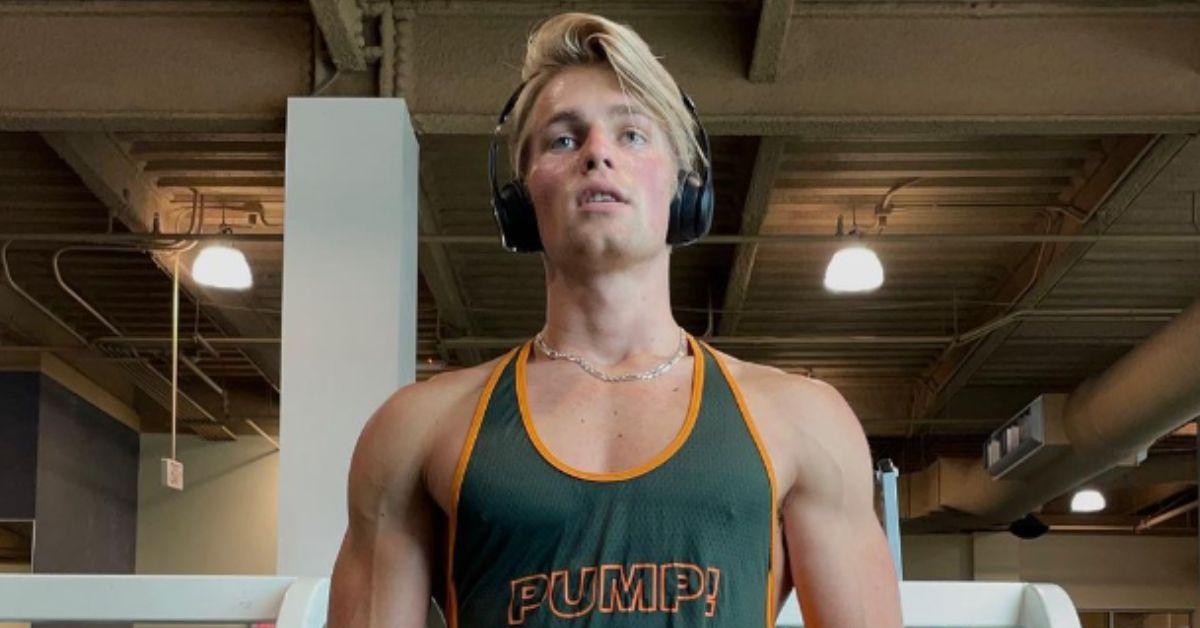 Micah Plath wears green tank top at the gym