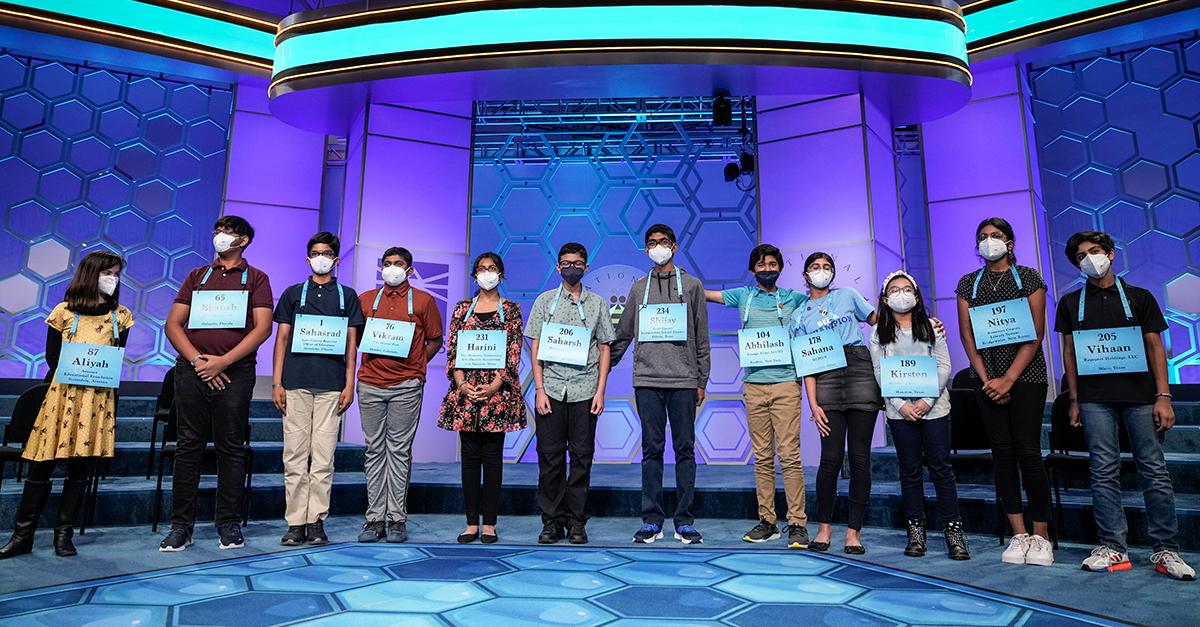 Competitors in the 2022 Scripps National Spelling Bee