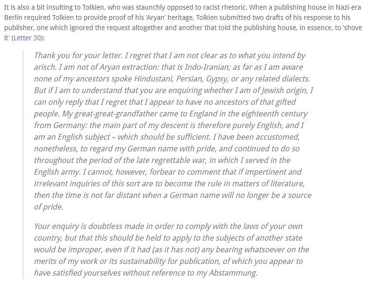 tolkien letter