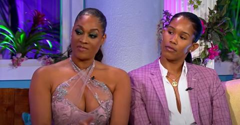 Mimi Faust and Ty Young on the set of a Love & Hip Hop: Atlanta Reunion.