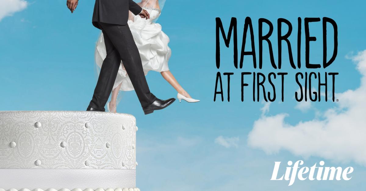 'Married at First Sight' official key art features a bride and groom stepping off a ledge together.