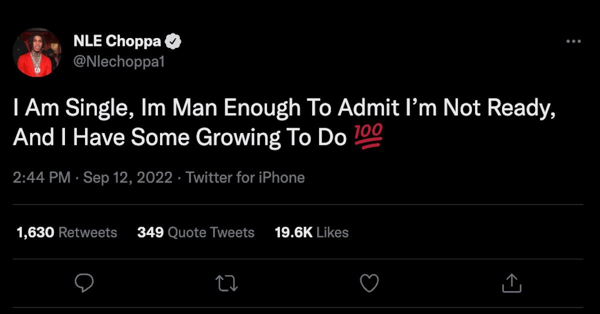 NLE Choppa's breakup tweet