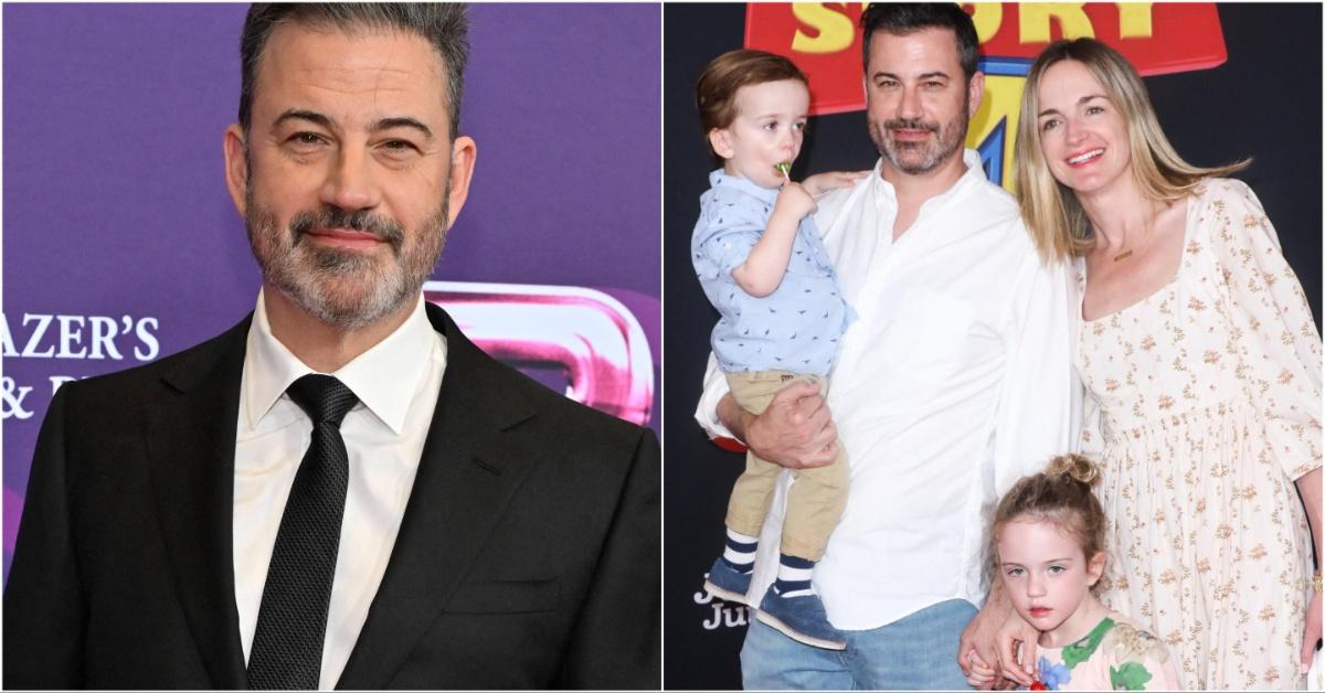 jimmy kimmel with his wife and two of his children