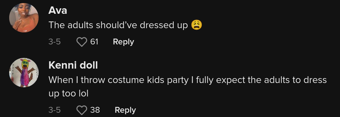 woman shows up to kids party in costume