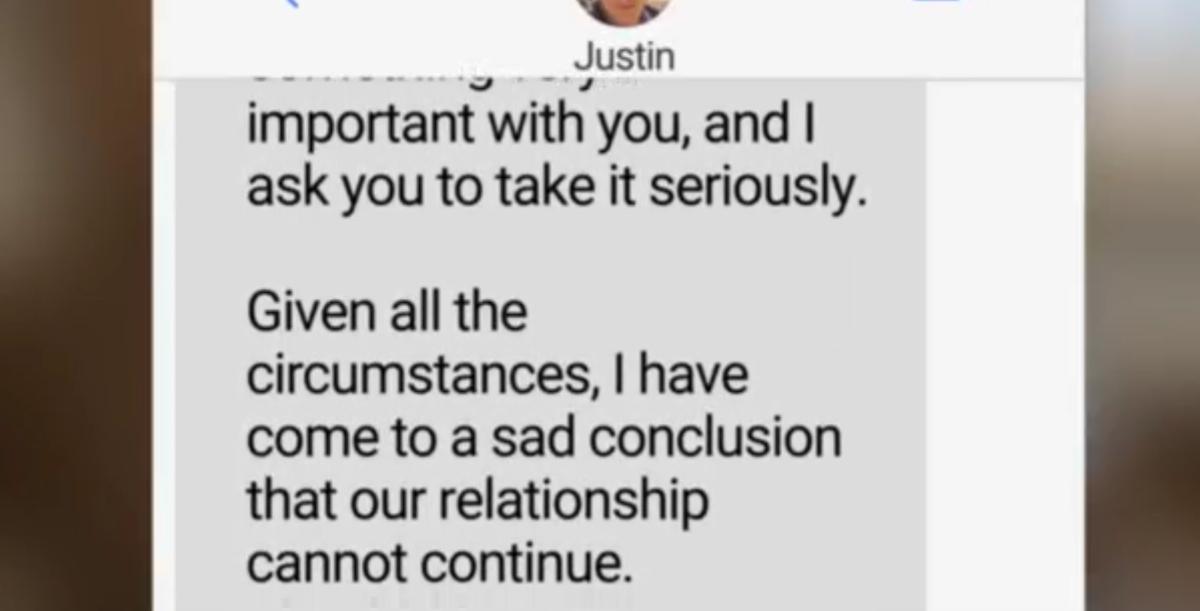 Justin's text to Nikki on '90 Day Fiancé'