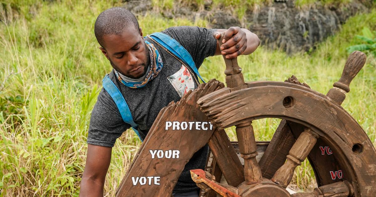 Rocksroy at the Protect Your Vote wheel