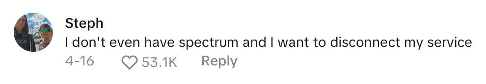 Comment on video of woman detailing the rude encounter she had with a Spectrum employee who refused to cancel her service.