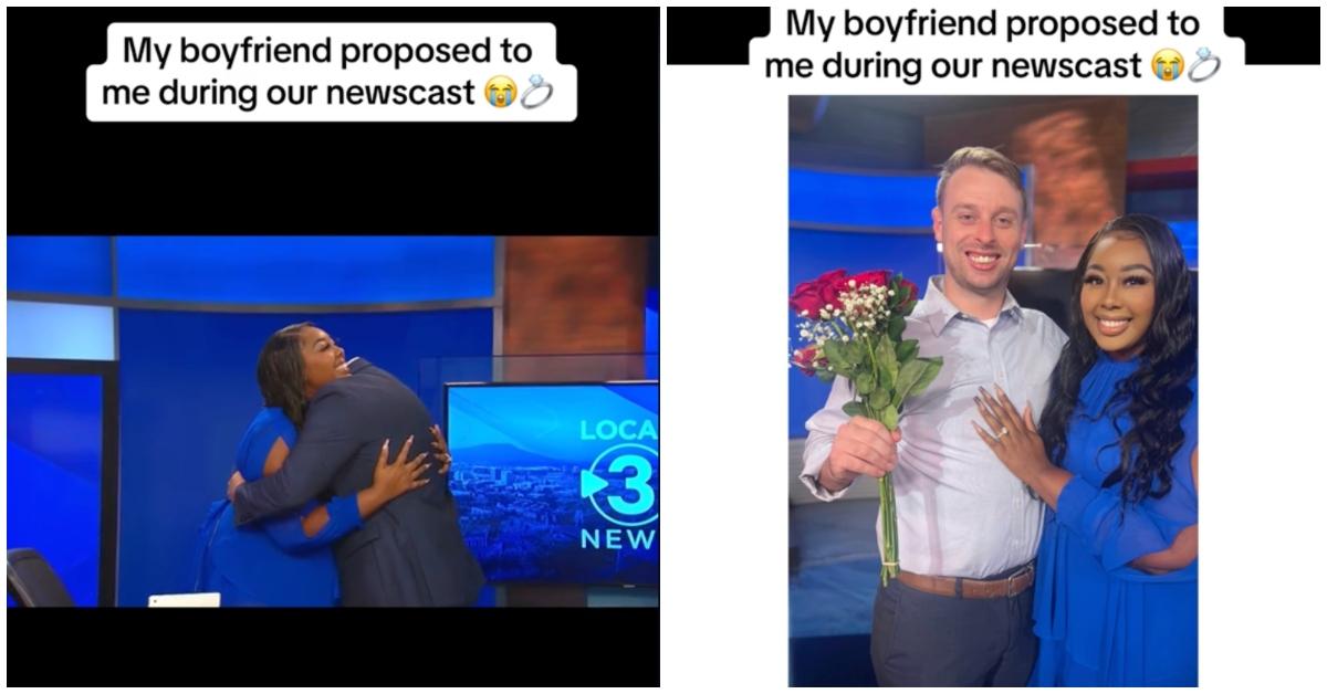 A newscaster gets proposed to on-air