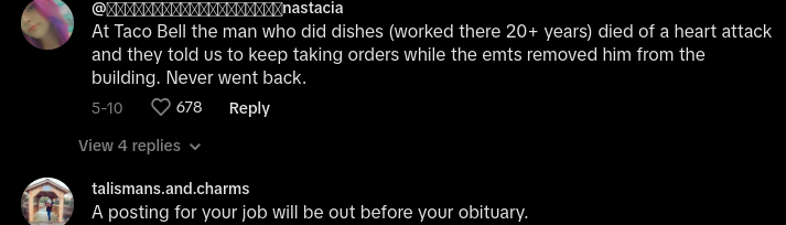 TikTok: Job Won't Acknowledge Co-Worker's Death, Quickly Fills Role