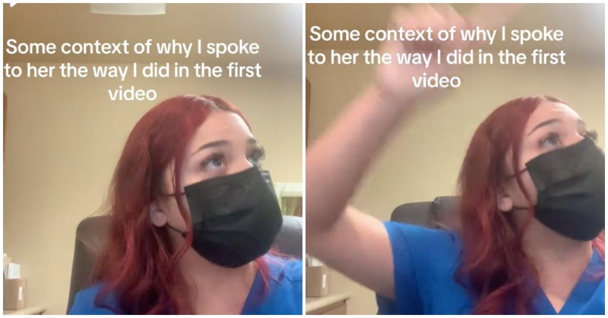 Doctor's office employee asks rude white woman to leave. 