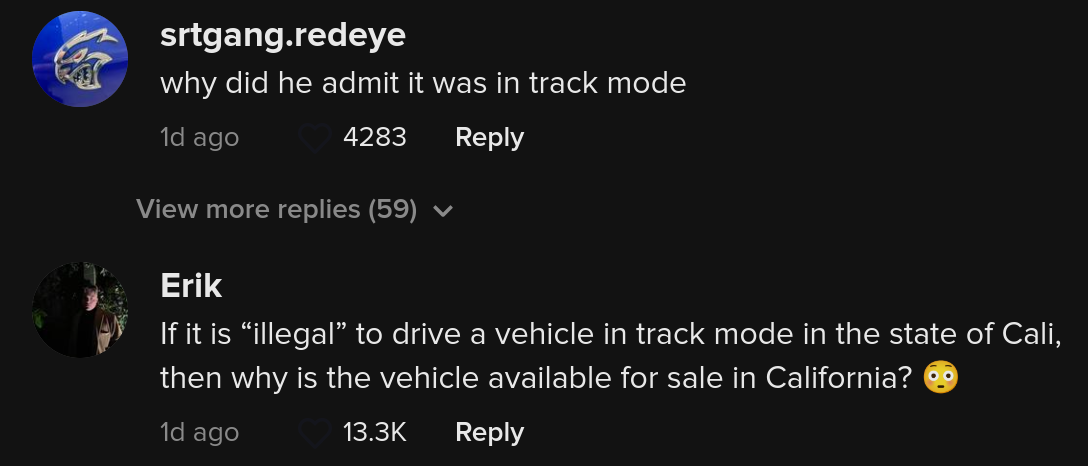 cop lying track mode tiktok