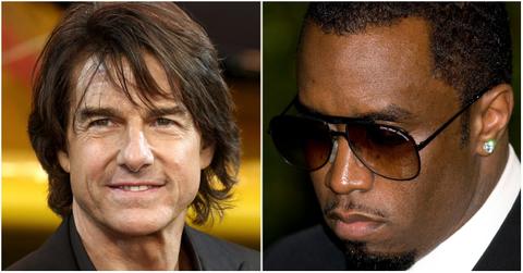 Tom Cruise and Sean "Diddy" Combs at separate events.
