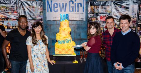 new girl cast celebrating its 100th episode