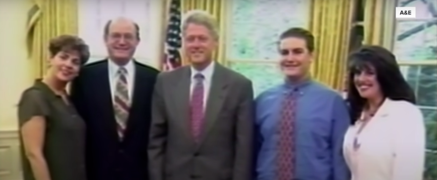 Monica Lewinsky and her family with Bill Clinton