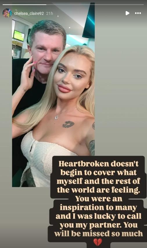 Chelsea Claire’s Instagram Stories post about Ricky Hatton.