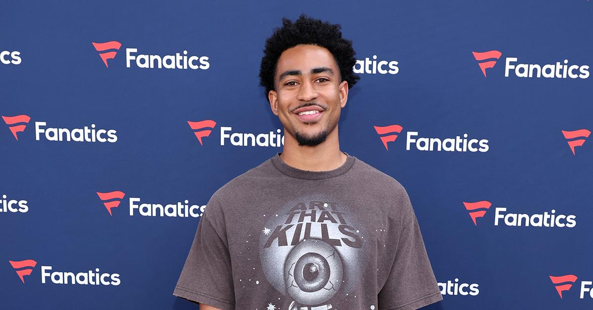 Bryce Young on the red carpet in a t-shirt in 2023. 