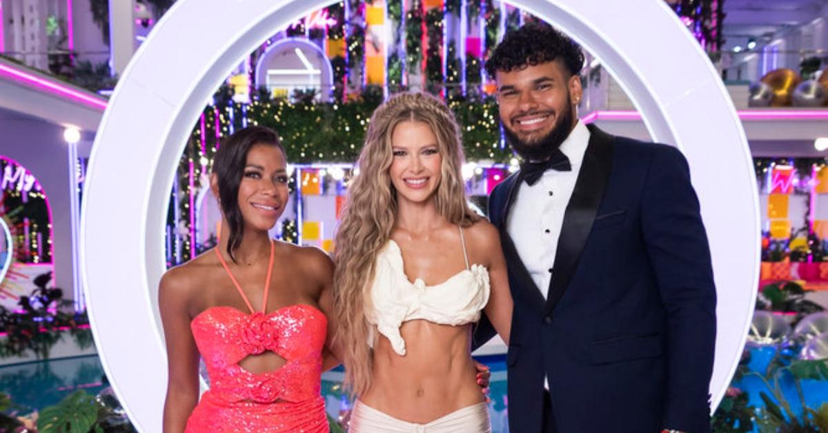 (l-r): Amaya Espinal, Ariana Madix, and Bryan Arenelas on 'Love Island USA'