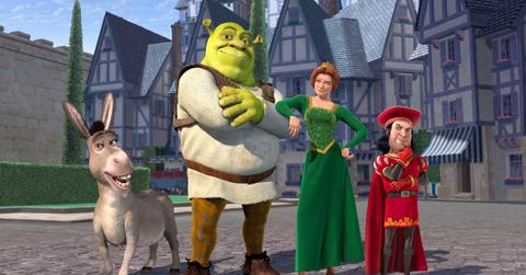 Donkey, Shrek, Fiona, and Lord Farquaad