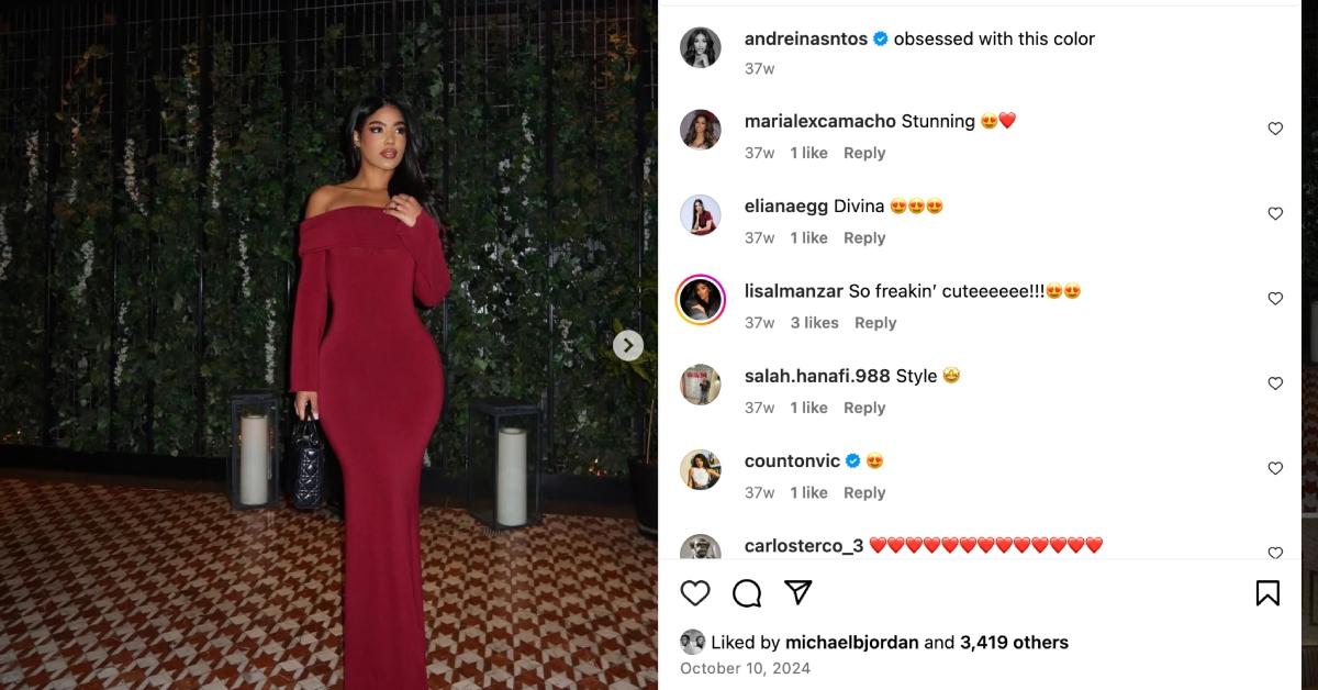 Michael B. Jordan liking Andreina Santos's post.